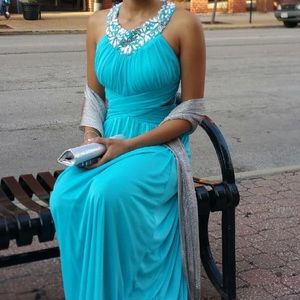 Light blue evening dress